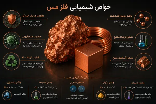 خاصیت فلز مس